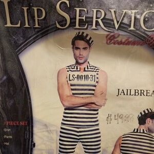 Lip Service Prisoner Jailbreak Halloween Costume Mens LARGE